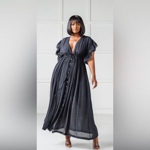 Black Gauze Stunner Maxi dress